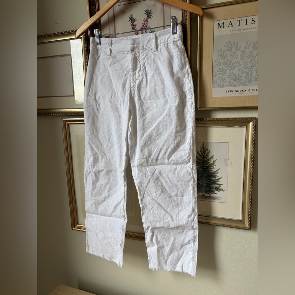 Frank & Eileen Kinsale Cotton Linen Pant White Size 0 Classic Minimalist Trouser - Picture 9 of 11
